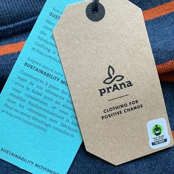 PrAna Women’s Striped Cozy Up Polmdale Sweater Top Size Medium NWT - Picture 8 of 11